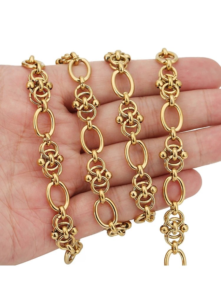 1meter PVD Gold Plated Stainless Steel Thick Large Heavy Chains for Jewelry Making Necklace Bracelet DIY Jewelry Chain Finding - The Discount Plug