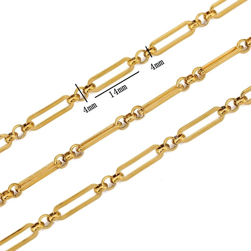 1meter PVD Gold Plated Stainless Steel Thick Large Heavy Chains for Jewelry Making Necklace Bracelet DIY Jewelry Chain Finding - The Discount Plug
