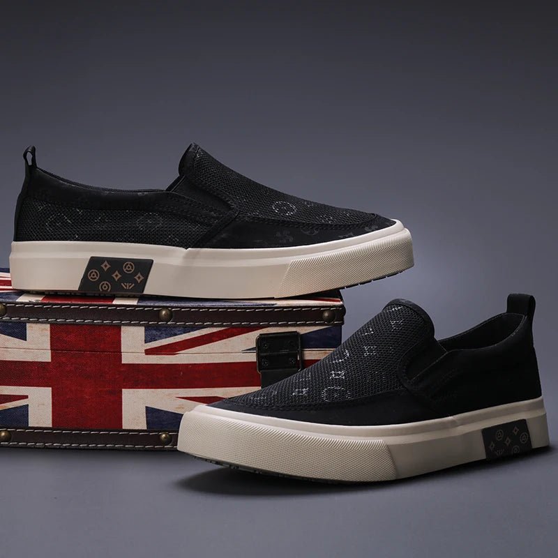 2024 New Men's Canvas Shoes Slip On Flat Outdoor Mens Sneakers Lightweight Driving Loafers Breathable Men's Canvas Shoes SS24611 - The Discount Plug