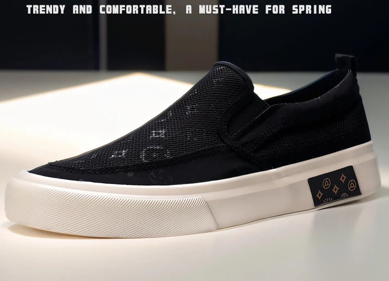 2024 New Men's Canvas Shoes Slip On Flat Outdoor Mens Sneakers Lightweight Driving Loafers Breathable Men's Canvas Shoes SS24611 - The Discount Plug