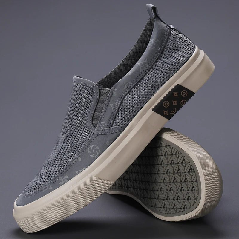 2024 New Men's Canvas Shoes Slip On Flat Outdoor Mens Sneakers Lightweight Driving Loafers Breathable Men's Canvas Shoes SS24611 - The Discount Plug