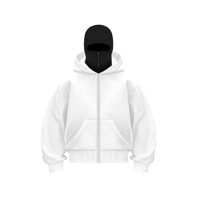 2025 Autumn Men Balaclava Y2K Gothic Harajuku Winter New Item Double Hooded Sweatshirt Men's Hooded Mask Zipper Sportswear Women - The Discount Plug