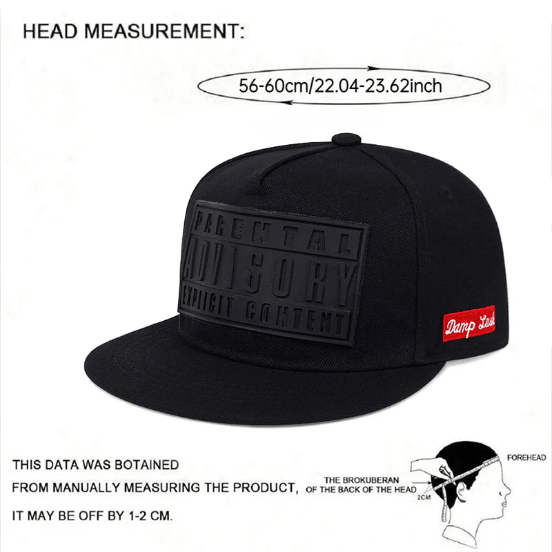 2025 Personalized New ADVISORY Embroidered Street Dance Hip Hop Hat Outdoor Leisure Sunshade Hat Flat Edge Baseball Hat Unisex - The Discount Plug
