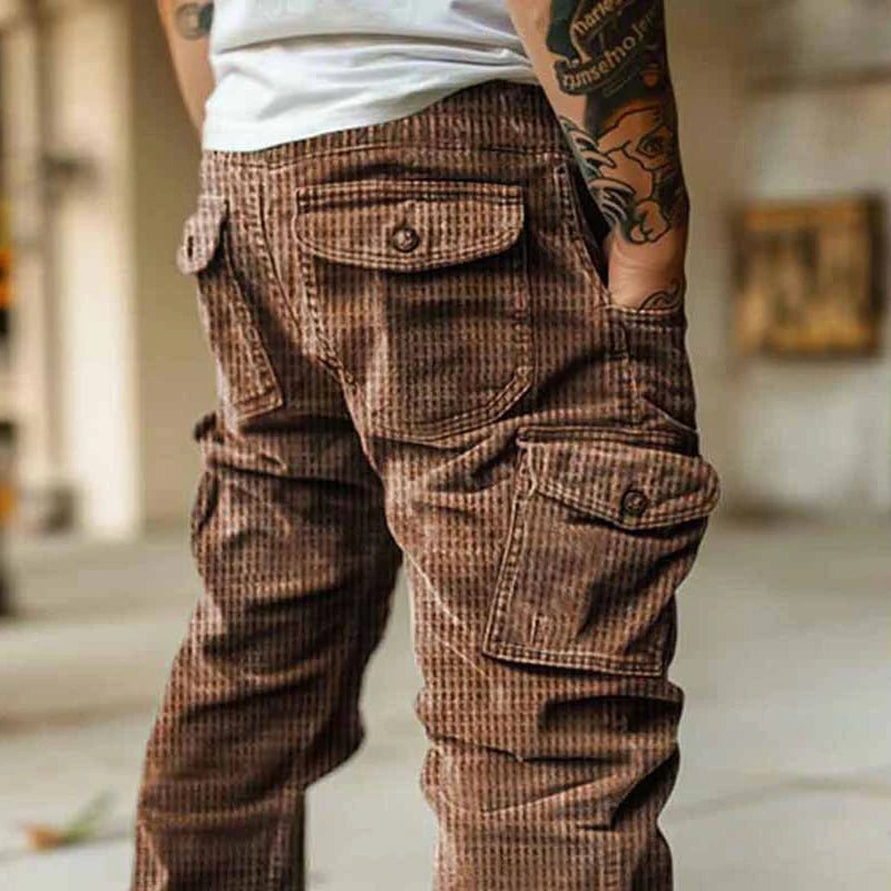 2025 Spring Summer Stylish Straight Cargo Pants Men Casual Texture Corduroy Trousers For Men Daily Leisure Loose Pant Streetwear - The Discount Plug