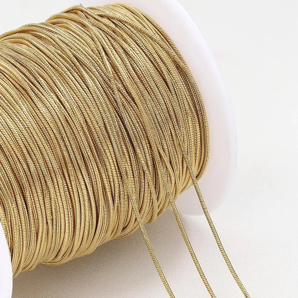 2Meters Stainless Steel Round Snake Chains for Necklace Bracelet Jewelry Making DIY Findings 0.9mm 1.2mm Chain Bulk Wholesale - The Discount Plug