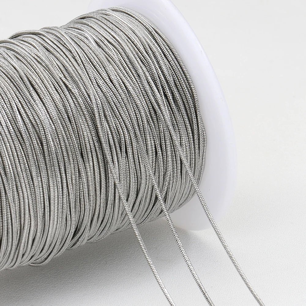 2Meters Stainless Steel Round Snake Chains for Necklace Bracelet Jewelry Making DIY Findings 0.9mm 1.2mm Chain Bulk Wholesale - The Discount Plug