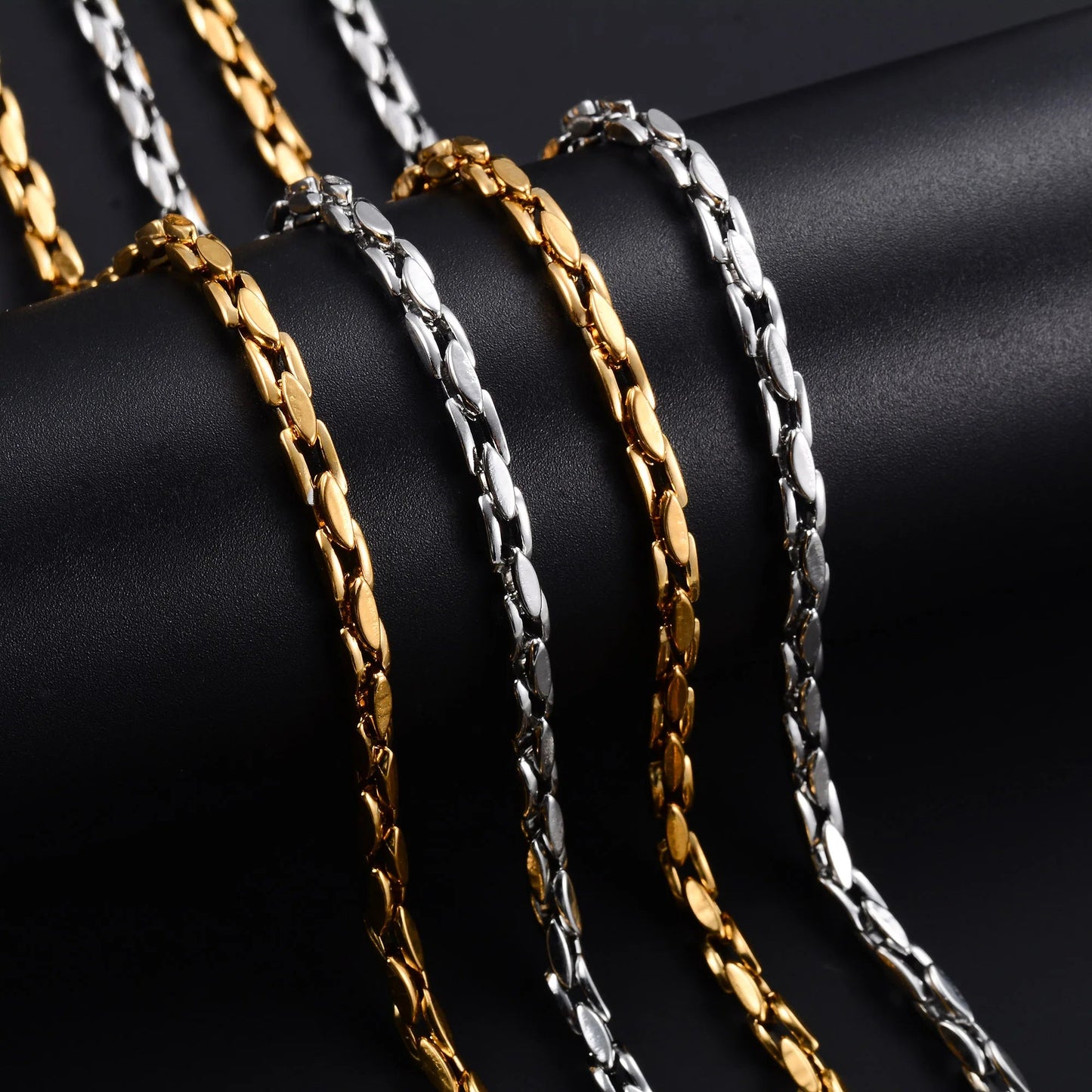 4.2mm Chic Stainless Steel Necklace Chunky Link Neck Chain for Men Women Hiphop Rock Punk Boy Choker Gold Color Metal Jewelry - The Discount Plug
