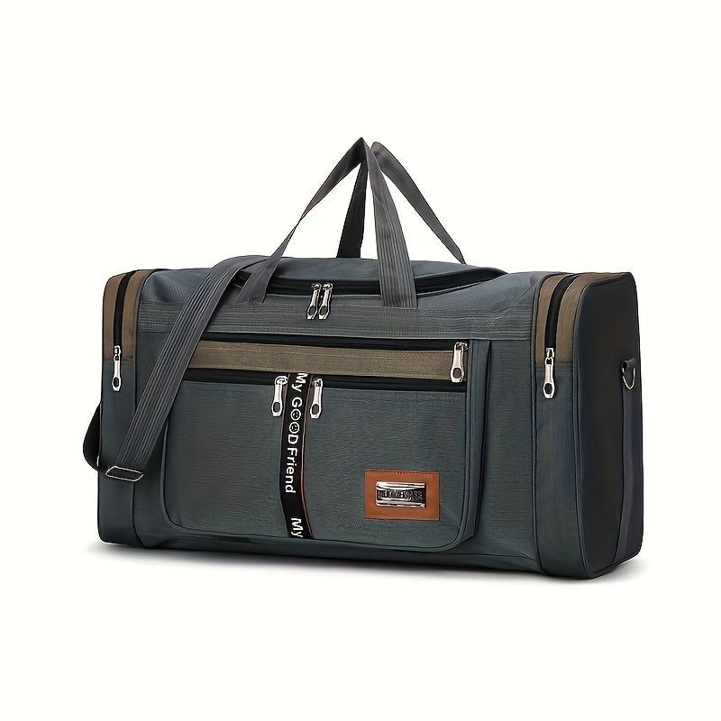 Large Capacity Multifunctional Nylon Luggage Bag Foldable Portable Travel Duffel for Men Business Trip Clothing Storage