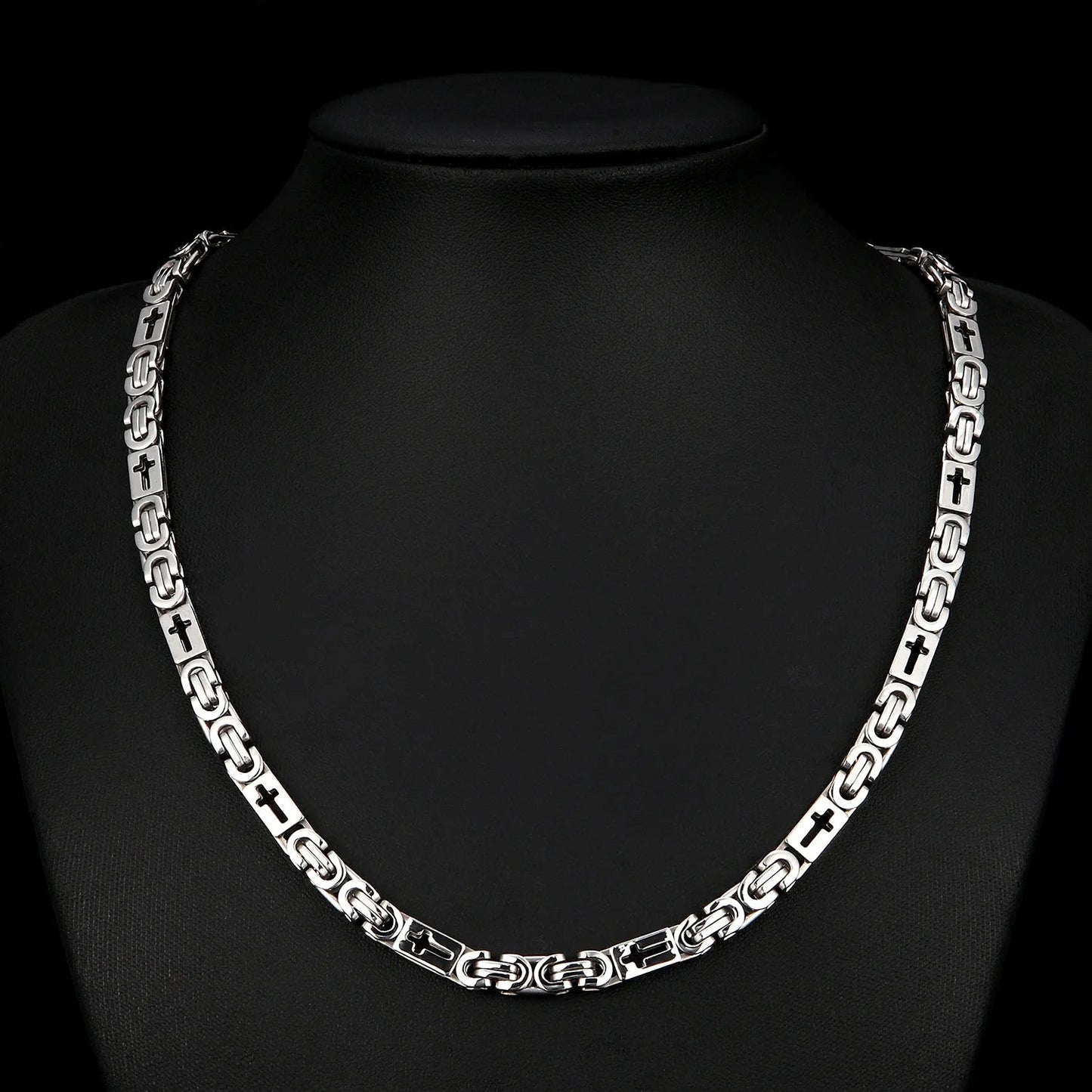 6mm Heavy 18K Gold Color Stainless Steel Byzantine Chain Necklace Men Women Punk Rock Hiphop Black Biker Bike Choker Jewelry - The Discount Plug