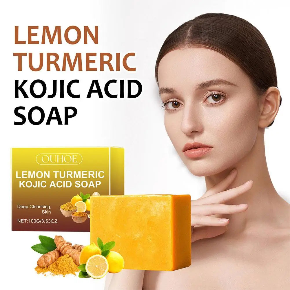 1/2PCs Kojic Acid Soap Body Facial Deep Cleaning Acne Blackhead Dark Spot Remover Soap Bars Oil Control Skin Brightening Soap
