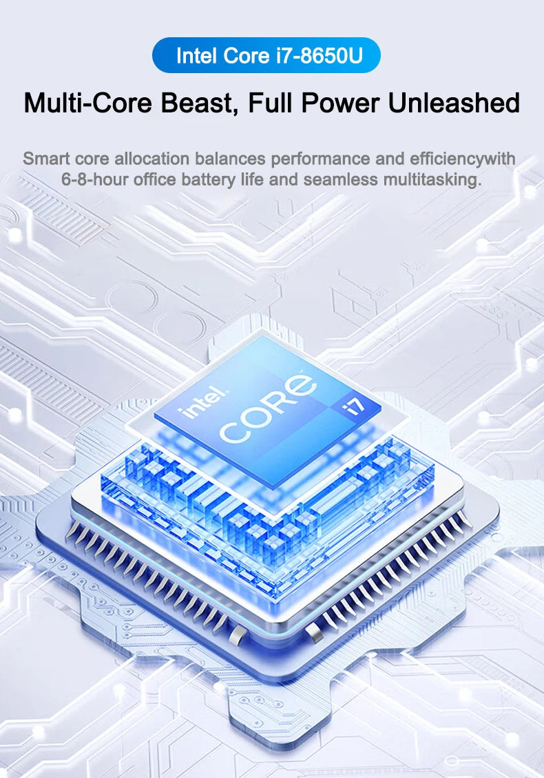 New Ultra Slim Laptop Intel Core i7 8650U 14.1" 32GB RAM 2TB SSD Gaming PC Office Study Computer PC Windows 11 Pro