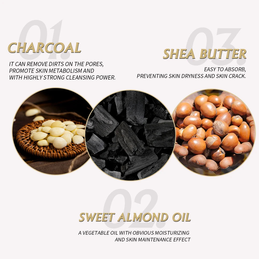 AILKE African Natural Black Soap for Face and Body, Brightening Skin, Reduce Acne, Deep Cleansing, Oil Control, Moisturizing