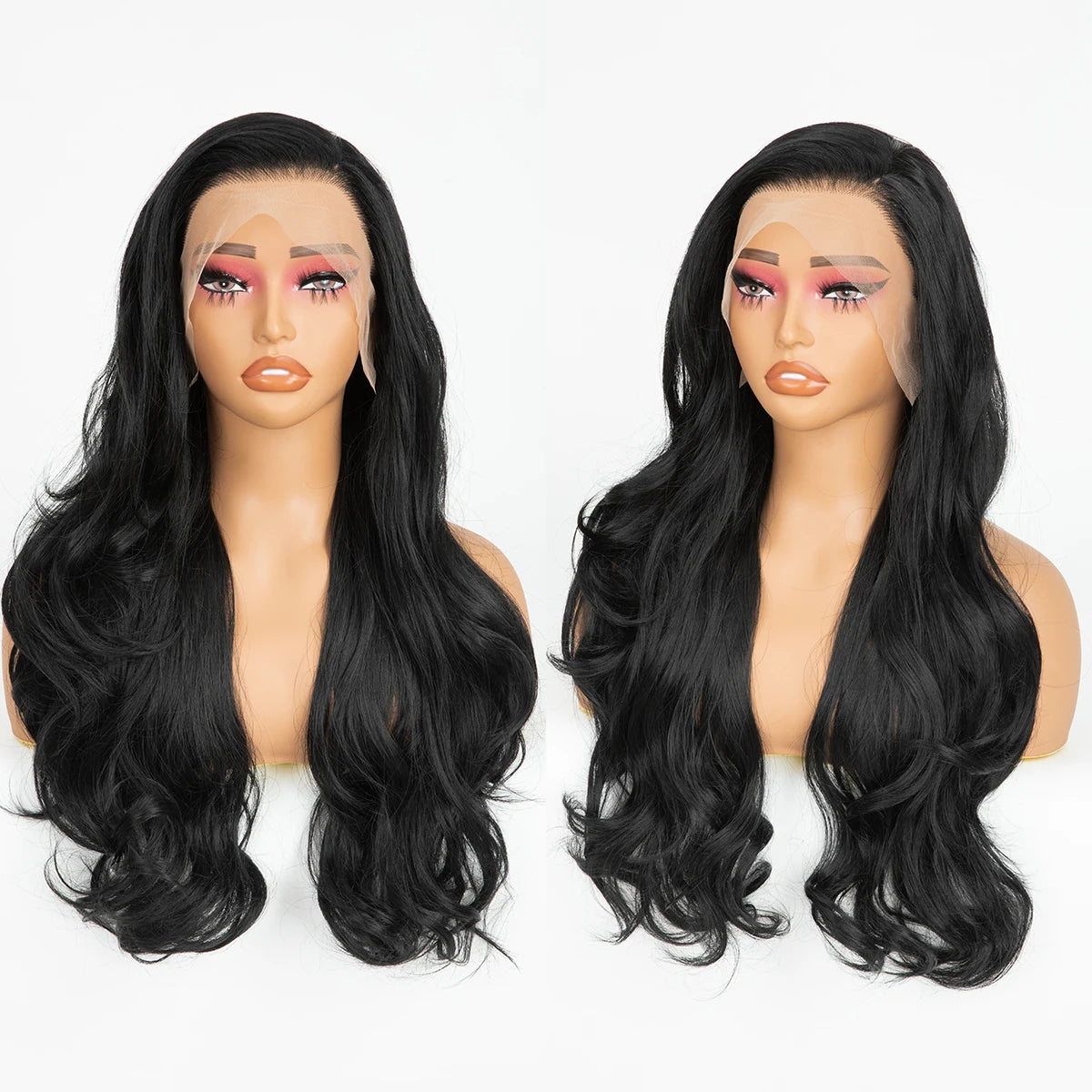 Wholesale 13*4 Premium Lace Long Straight Heat-Friendly Synthetic Glueless Lace Front Wigs High Temperature Fiber for Women