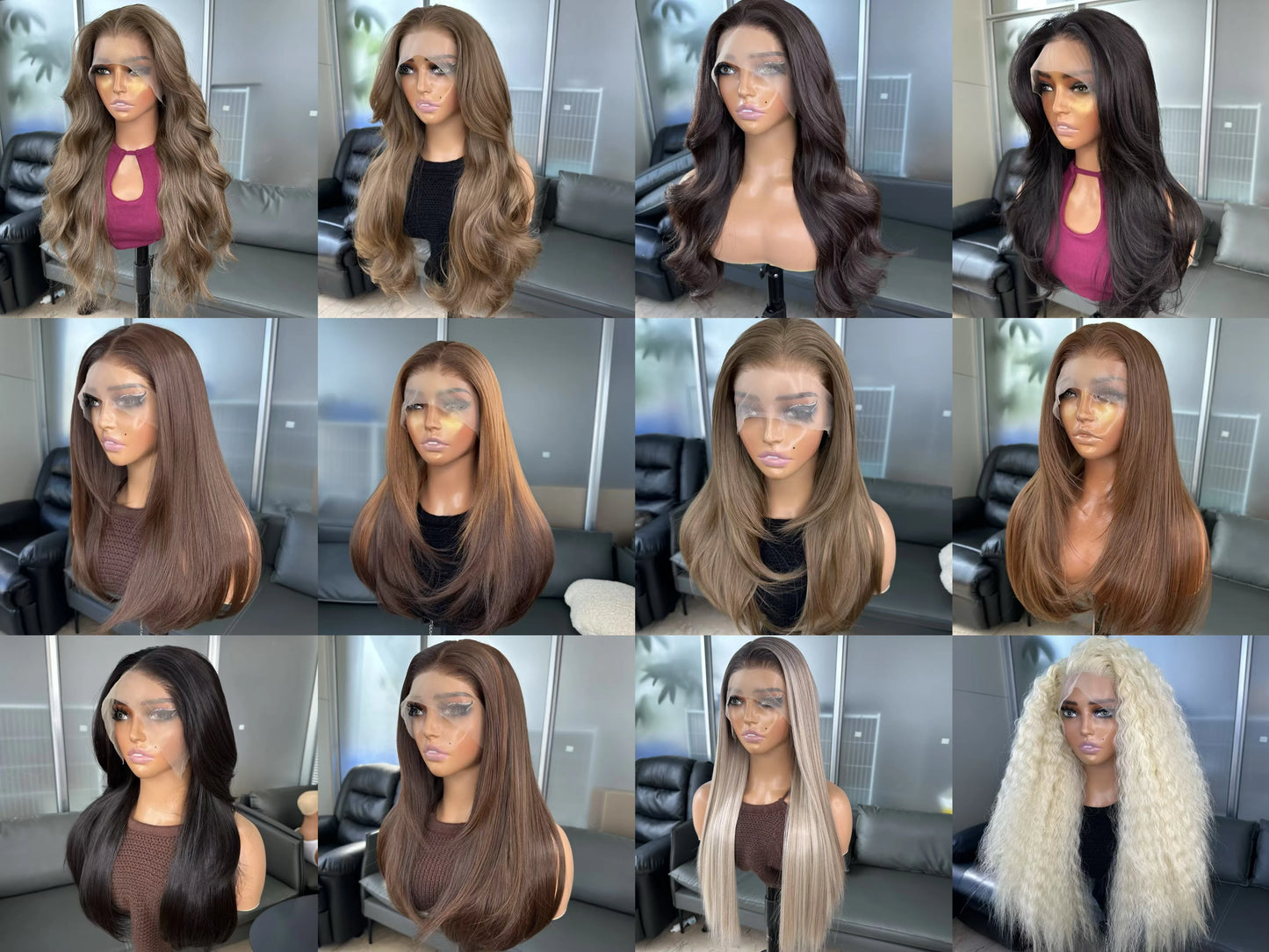 Hot Selling Pre Plucked Hairline 613# Kinky Straight Heat Resistant Glueless Synthetic Lacefront Wig for Black Womens Daily Use