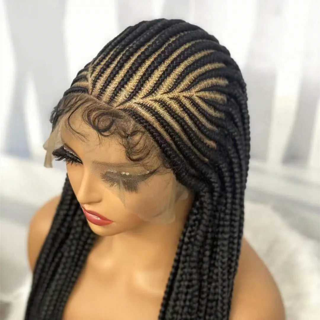 36inch Synthetic Braid Lace Front Wigs for Women Glueless African Box Braided Laces Wigs Vendors Wholesale