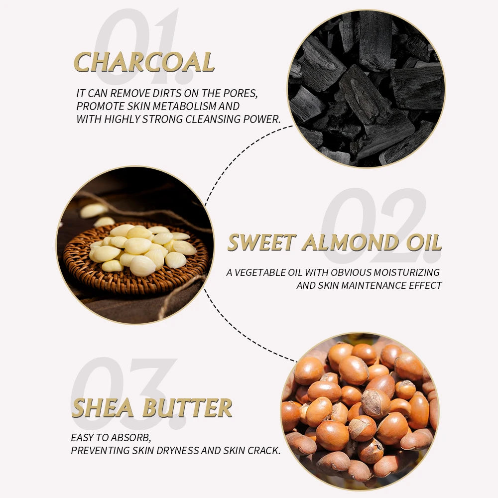 AILKE African Natural Black Soap for Face and Body, Brightening Skin, Reduce Acne, Deep Cleansing, Oil Control, Moisturizing