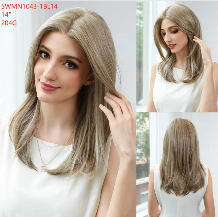 New Arrival High Quality Transparent Lace Synthetic Fiber Monofilament Mono Lace Wigs for Women Heat Resistant White Wig