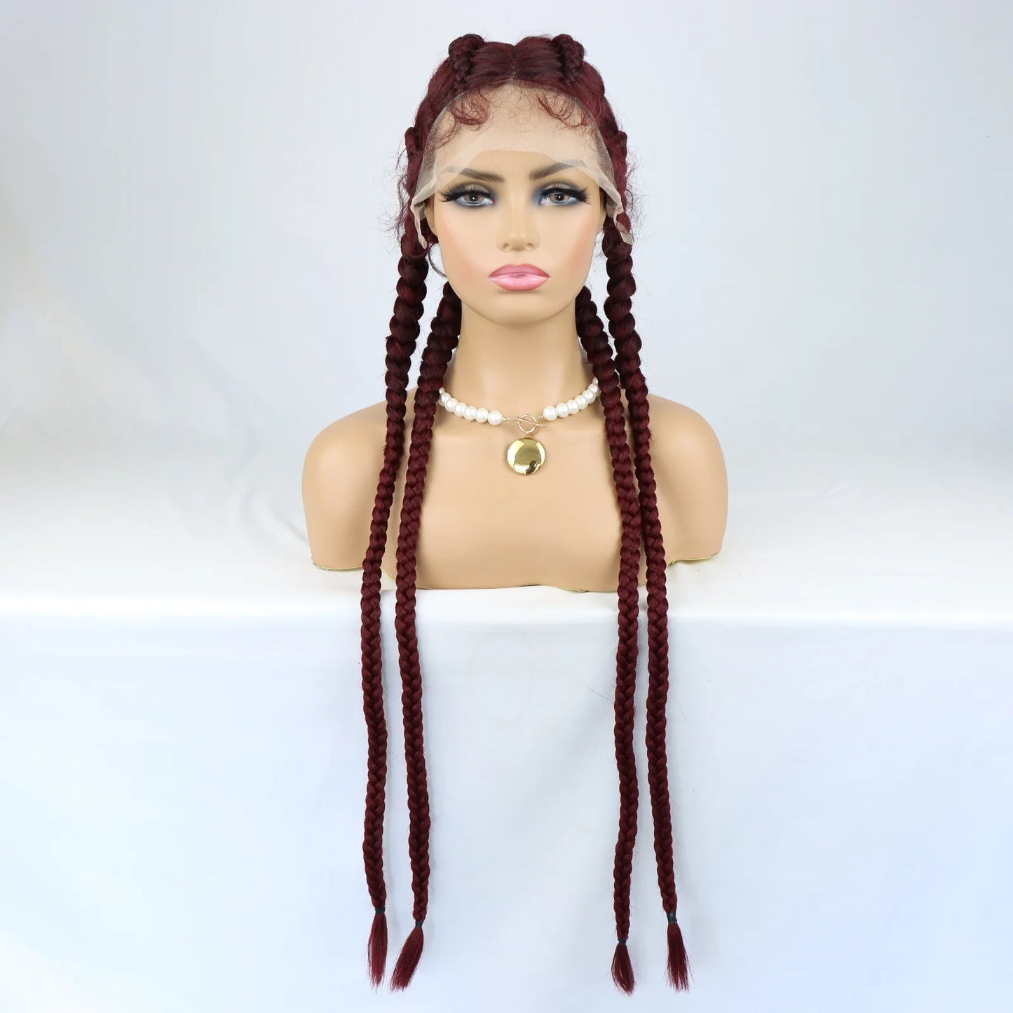 Long Headband Synthetic Braided Wigs With Curly Faux Locs Crochet Braiding Hair Dreadlocks Wrap Wigs for Black Women