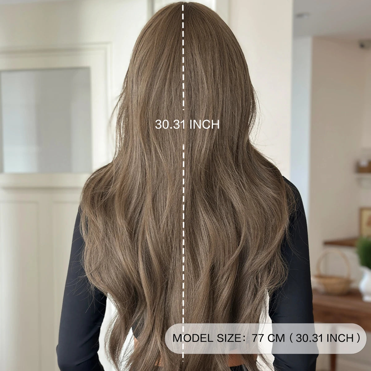 30 Inch Extra Long Brown Curly Middle Parted Synthetic Matte Hair Wig for Women Heat Resistant Temu Hot Sale