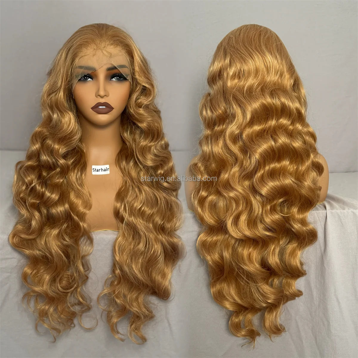 Hot Selling Pre Plucked Hairline 613# Kinky Straight Heat Resistant Glueless Synthetic Lacefront Wig for Black Womens Daily Use