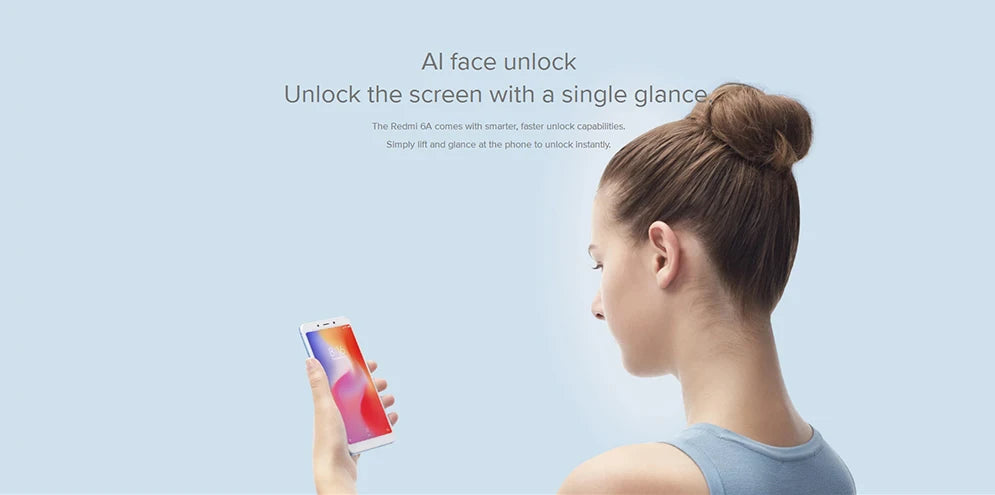 Xiaomi Redmi 6A Smartphone 5.45'' Full Screen AI Face Helio A22 Processor google play used phone