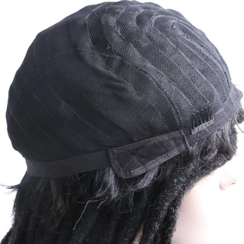 Harmony Hair 18inch Dreadlocks Synthetic Wigs for Men Dreadlock Wig Women None Lace Wigs for Black Low Temperature Synthetic