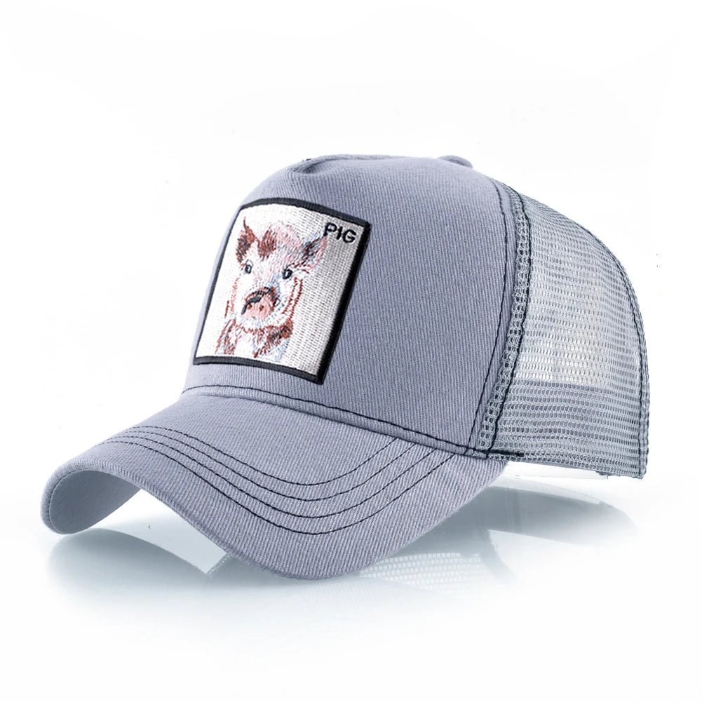 New Fashion Baseball Caps Men Women Snapback Mesh Baseball hats With Horse Embroidery Patch Trucker Casquette Summer Visor Caps