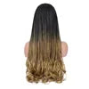 26 Inch Long Box Braid Wig With Curly End African Synthetic Braided Wigs for Women Heat Resistant Braiding Hair Wig