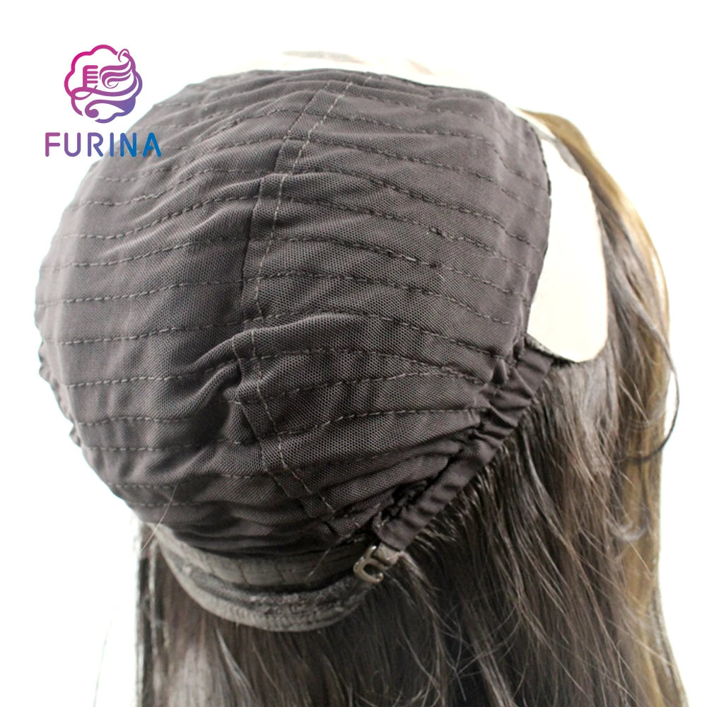 Furina Wholesale Natural Fiber Synthetic Wigs Mono Silk Top Jewish European Wig Special Color for Black Women