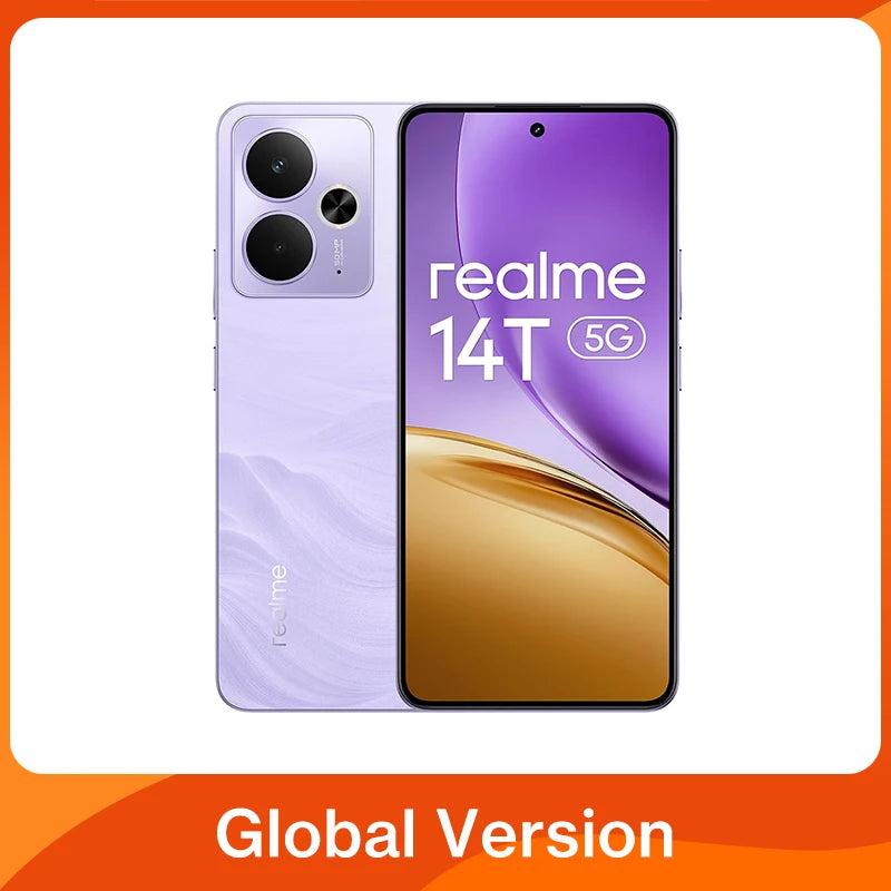 Global Version realme 14T 5G Smartphone MediaTek Dimensity 6300 6.67“ OLED Display 6000mAh Battery Next AI IP69 Water Resistant