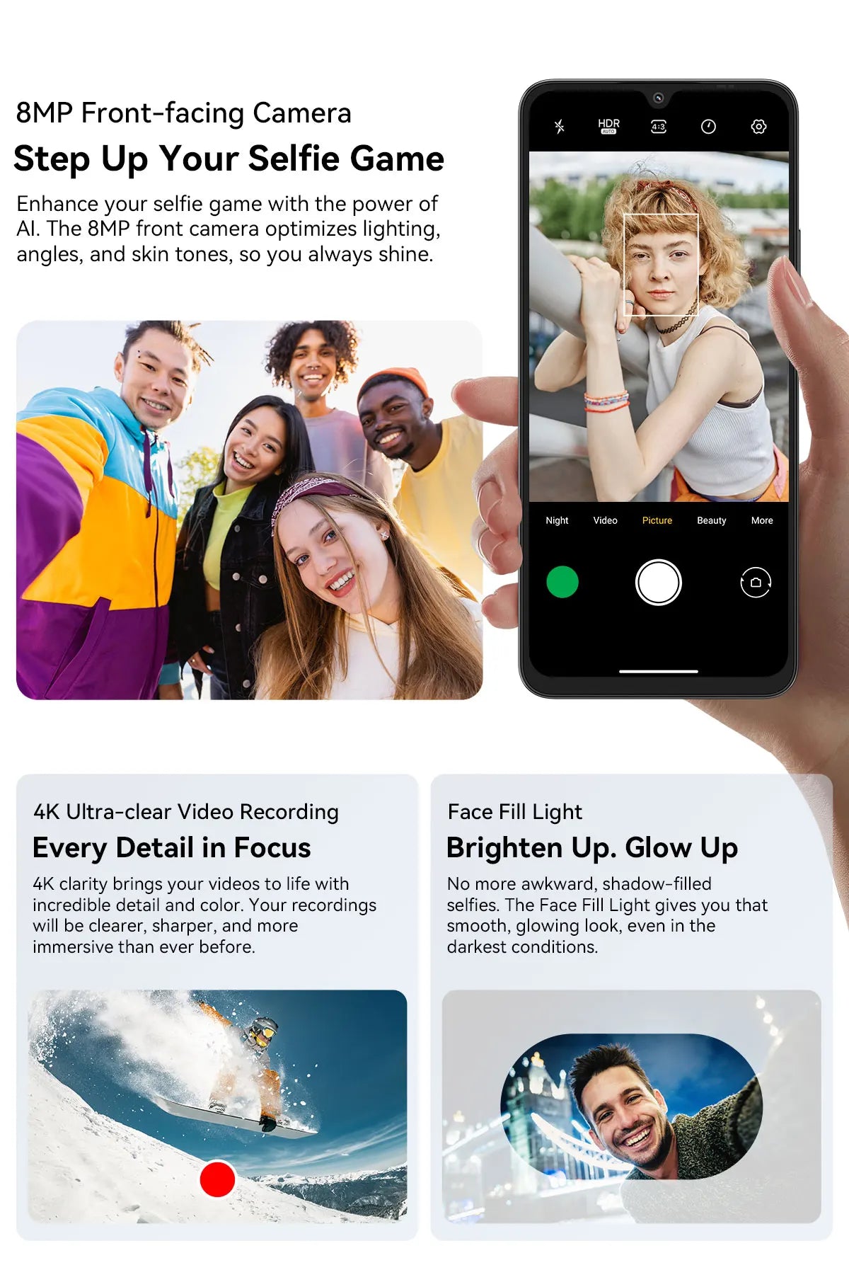 Blackview SHARK 6 AI Smartphone Android 15 Unisoc T8100 5G Mobile Phone 6.88'' Display 120Hz, 8+16GB RAM,128GB+2TB ROM, 5000mAh