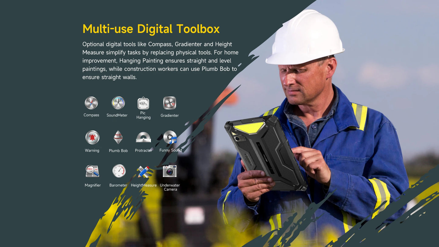 5G Rugged Tablet Ulefone Armor Pad 4 Ultra IP68/IP69K LED Light 11800mAh Battery,fast charging 16GB+256GB 50MP
