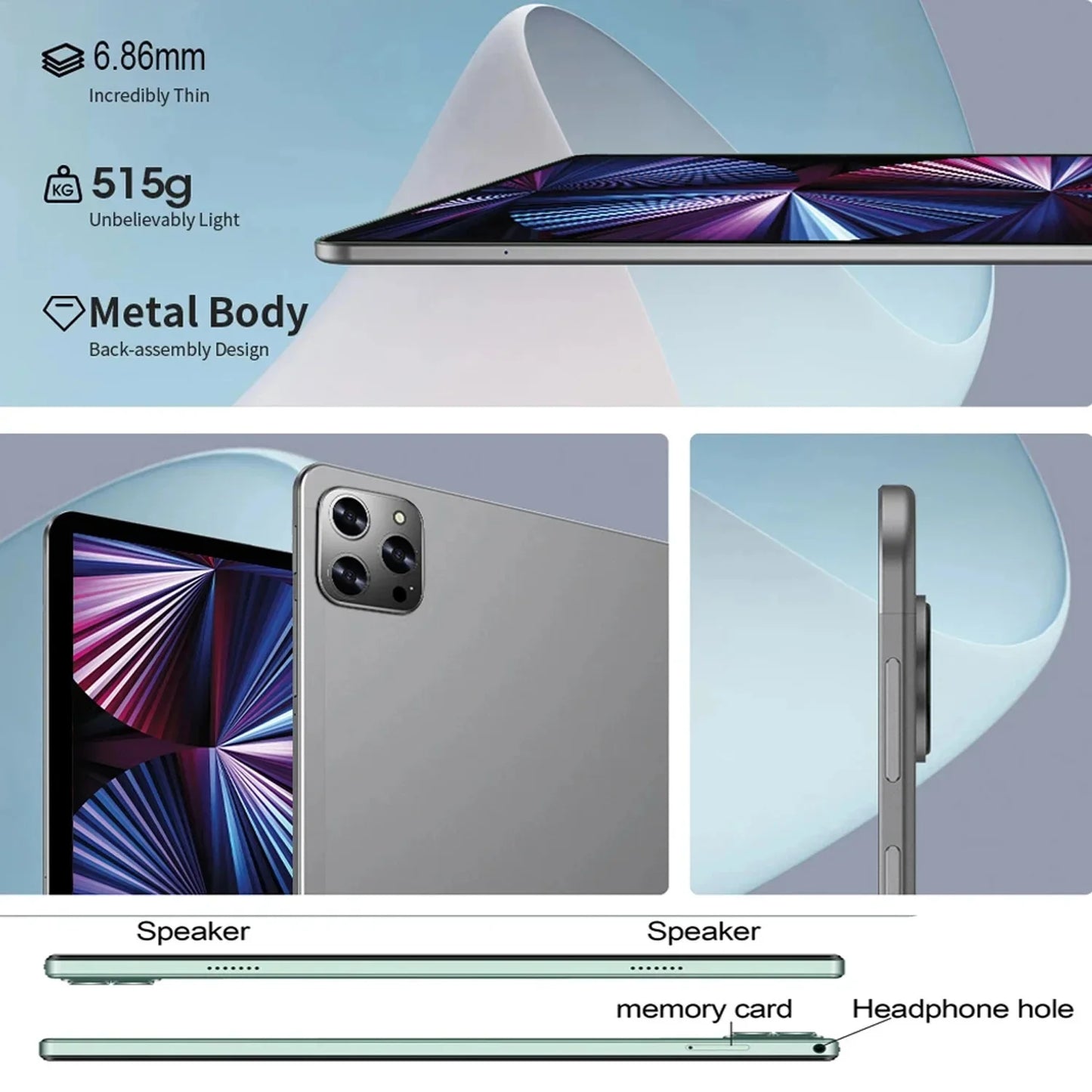 New 5G Pad Pro 10.1-Inch Android Tablet with 8GB RAM, 512GB ROM Octa core Support for calling, Dual SIM card 8000mAh Battery