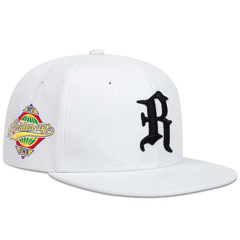 Gothic Letter R Embroidery Hip-hop Hats Spring and Autumn Outdoor Adjustable Casual Baseball Caps Sunscreen Hat