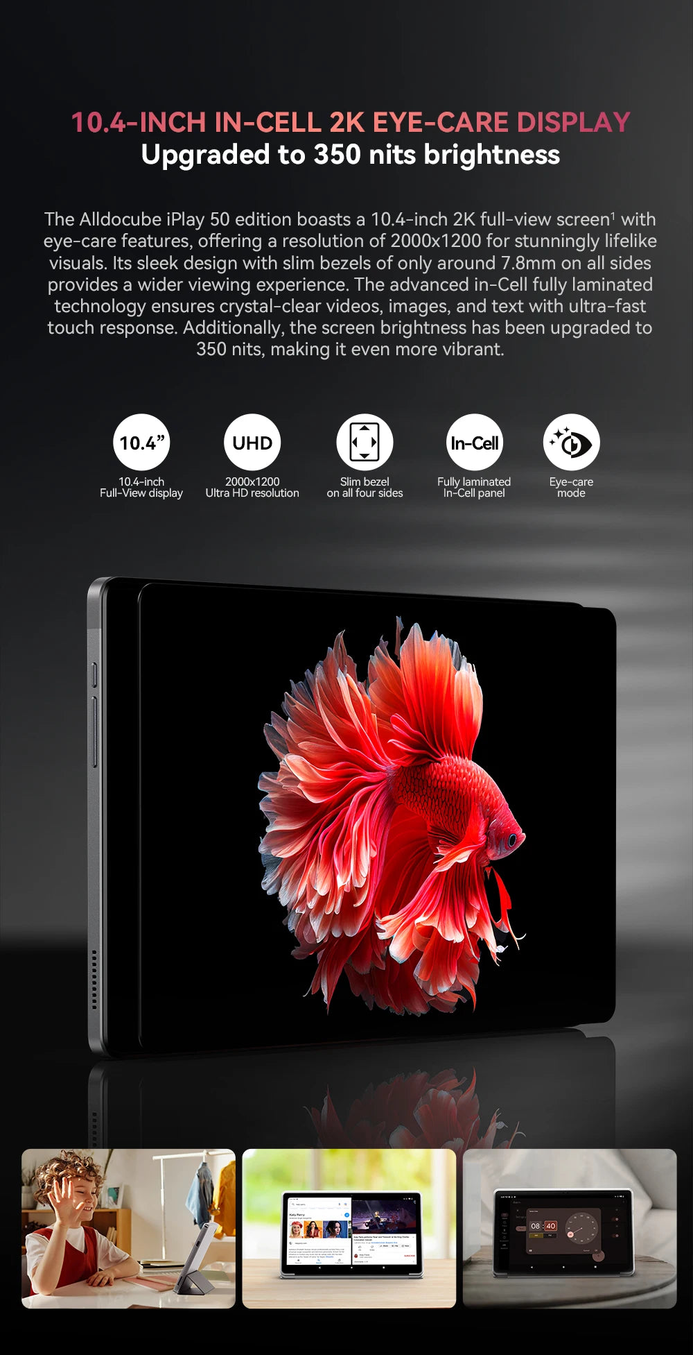 Alldocube iPlay50 2024 10.4 2000*1200 Tablet UNISOC T618 Octa Core Android 14 6GB RAM 128GB ROM Netflix L1 4G Dual SIM Card