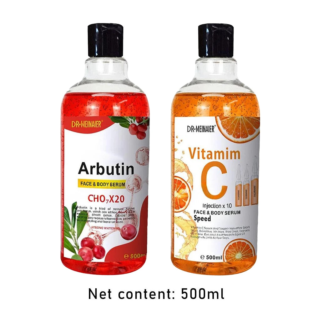 500ml Vitamin C Arbutin Face Serum Moisturizing Lightening Body Serum Spots Eraser Corrector Whitening Facial Repair Serum
