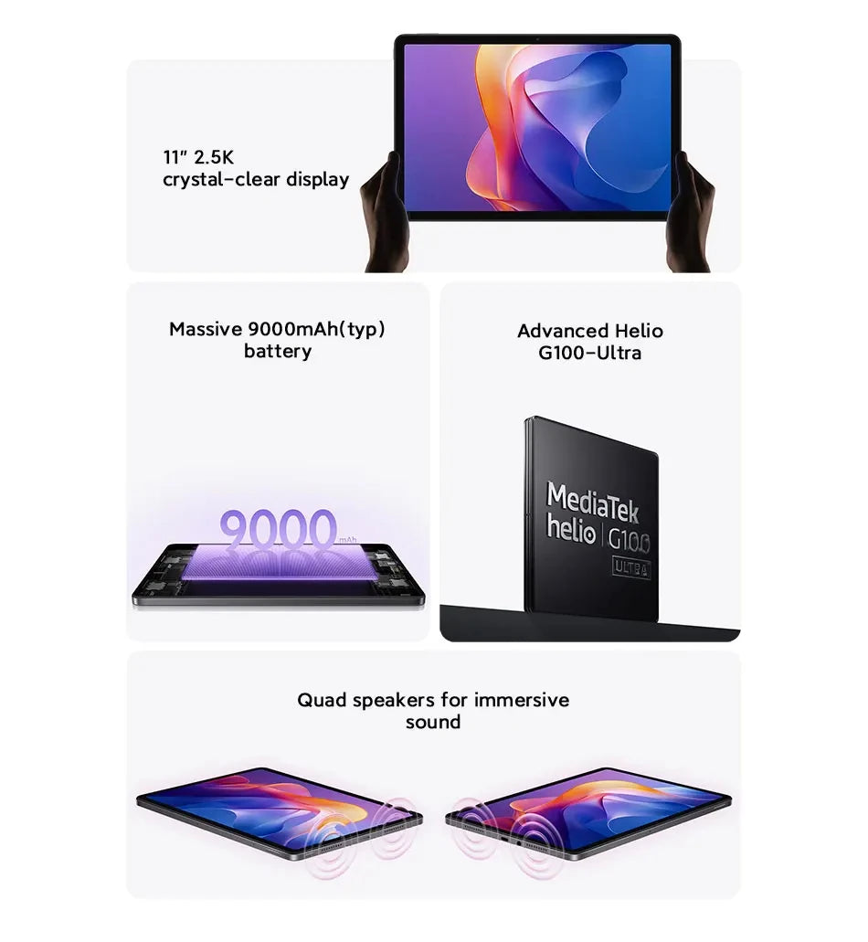 Xiaomi Redmi Pad 2 4GB/128GB 6GB/128GB 8GB/256GB 9000mAh Battery 11" 2.5K WiFi Global Version Tablet PC