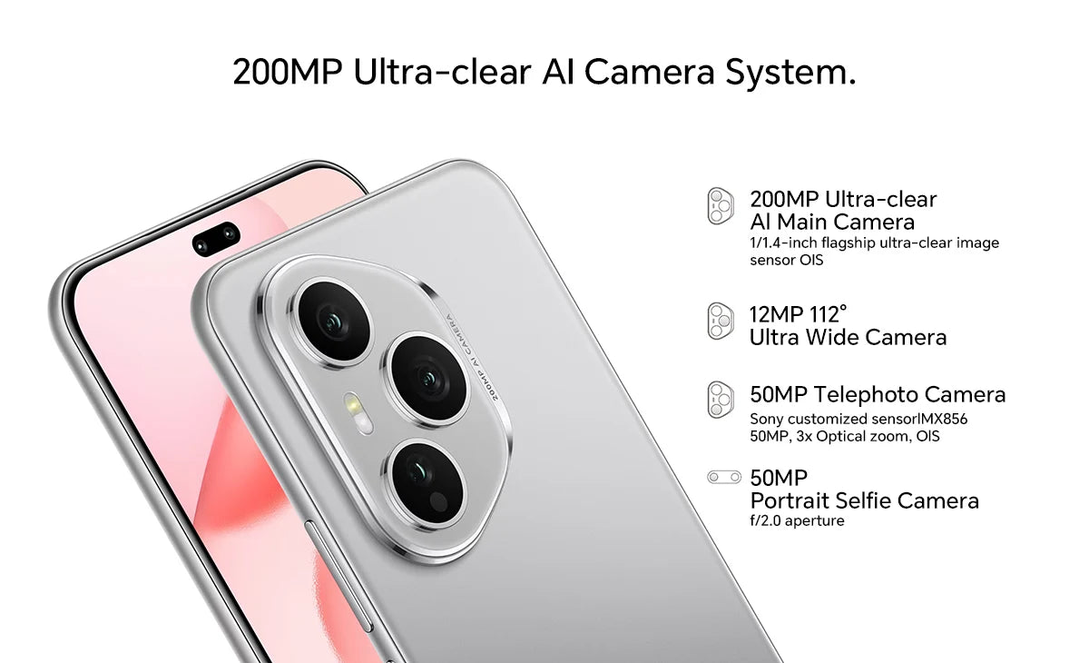 2025 New HONOR 400 Pro 5G Global Version Smartphone 200MP AI Main Camera 6.7'' AMOLED Screen 6000 mAh 100W Wired 50W Wireless