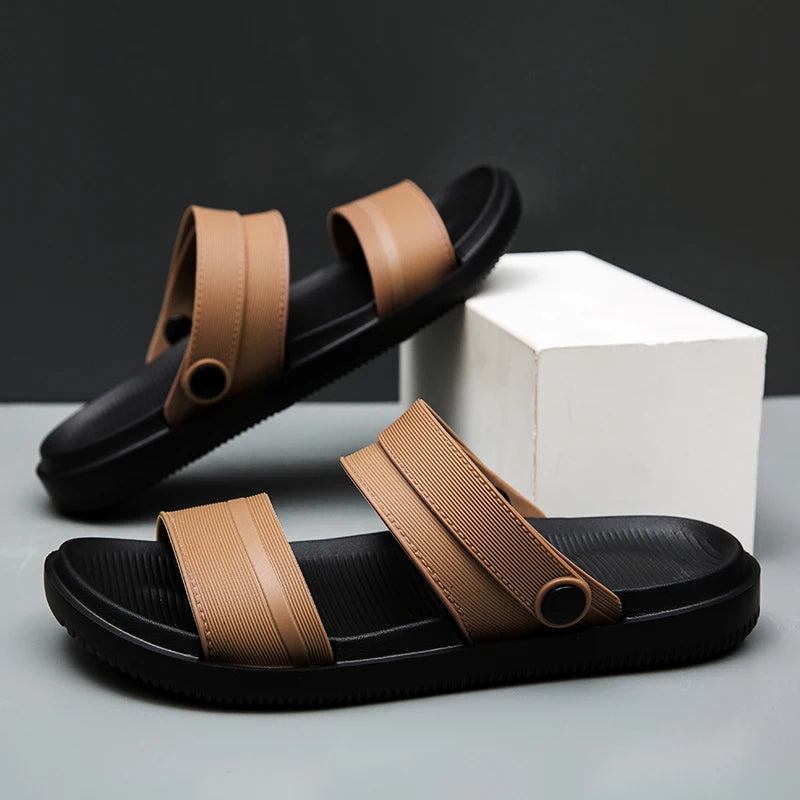 Summer Men's Slippers Flat Bottom Sandals Driving Shoes Indoor Outdoor Beach Slippers Casual EVA Sport Sneakers Size40-45