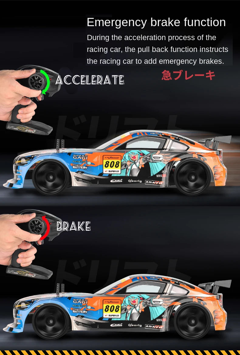 1:10 70km/H Remote Control Car 4wd High Speed Drift 2.4g Rc Car Shock Absorber Anti-Collision Rc Toys Christmas Gift