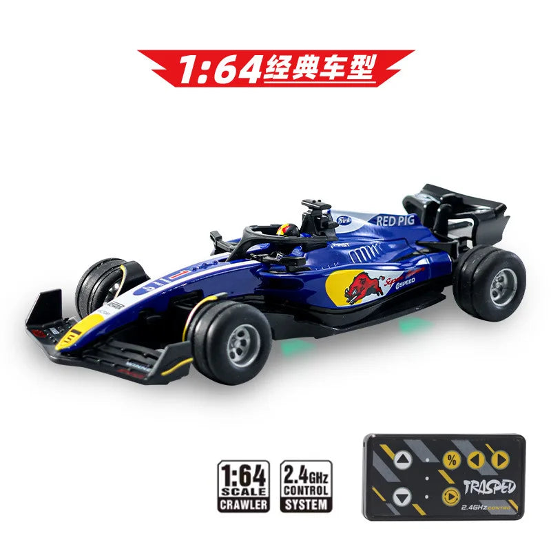2025 New RC car August Product 1:64 Mini Alloy Car Model, Adjustable Lighting Formula Racing, Children's Remote Control Car