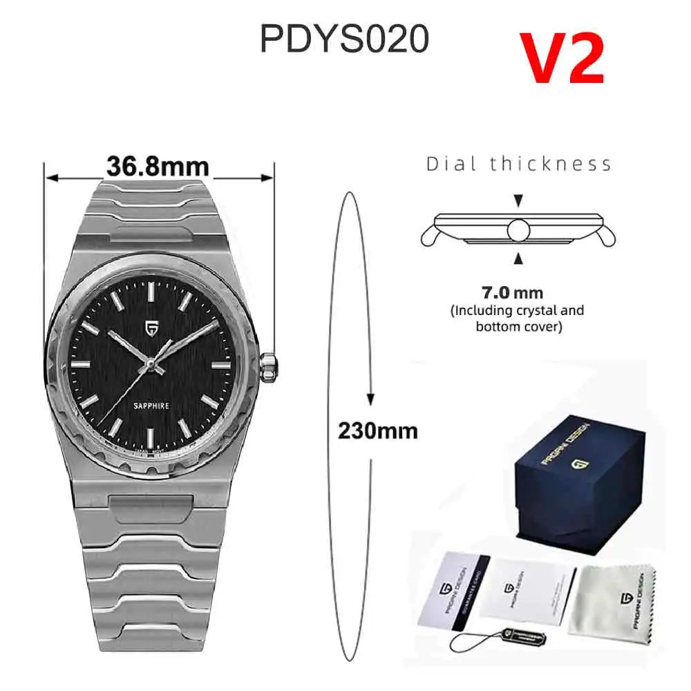 PAGANI DESIGN 2025 New Thin 7mm Fashion Men Quartz Watch V2 Stainless Steel Sapphire 10Bar Waterproof C3 reloj hombre