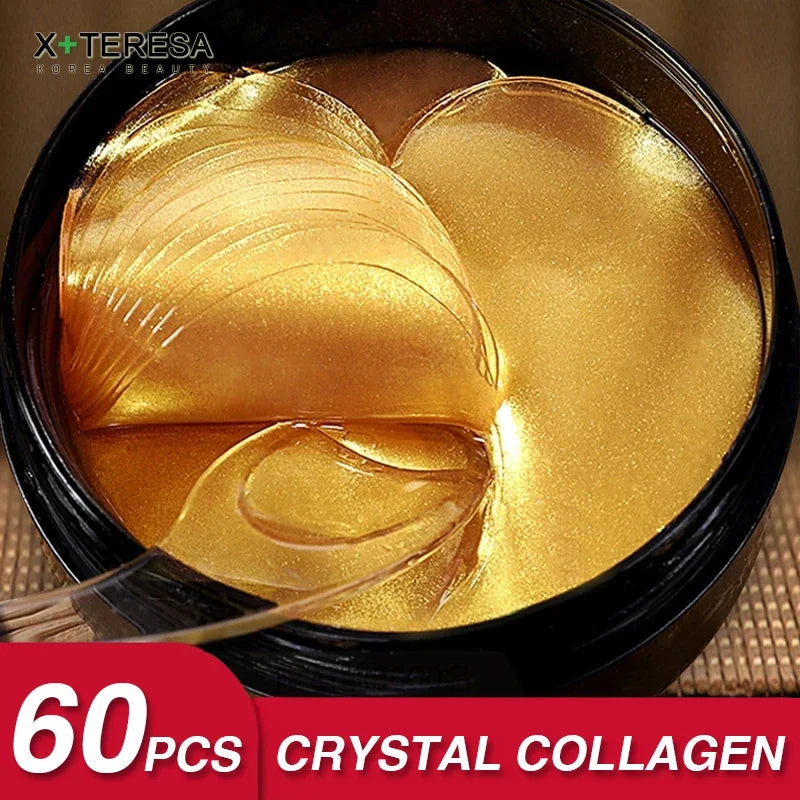 24K Gold Eye Patches Korean Collagen Firming Tender Eye Care Hydrogel Relax Seaweed Green Eyes Mask Moisturizing Hydrating