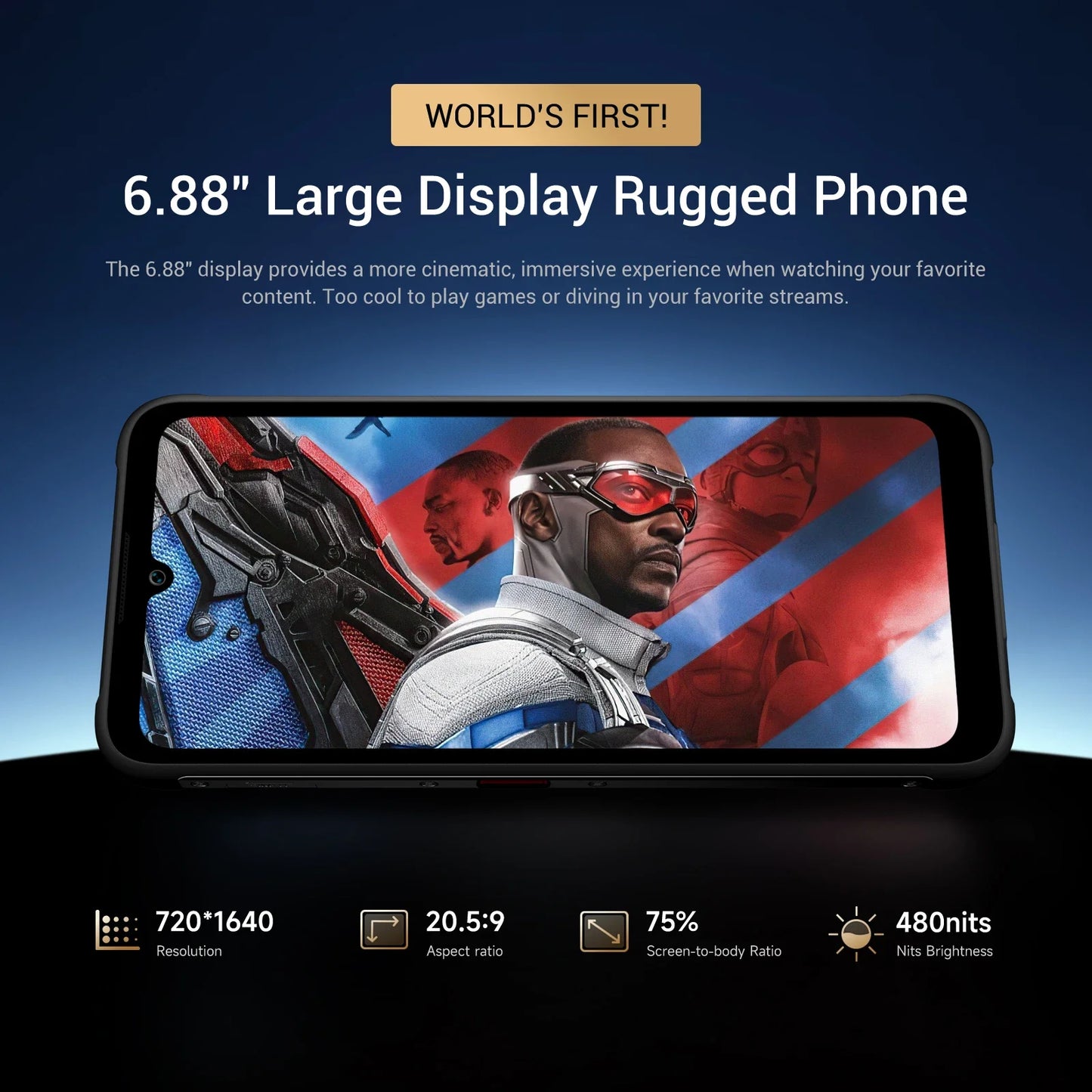 Fossibot F112 PRO 5G Rugged Smartphone 6.88" HD+ 7150mAh 24GB(8+16) 256GB Mobile Phone 50MP Environmentally Friendly Cellphone