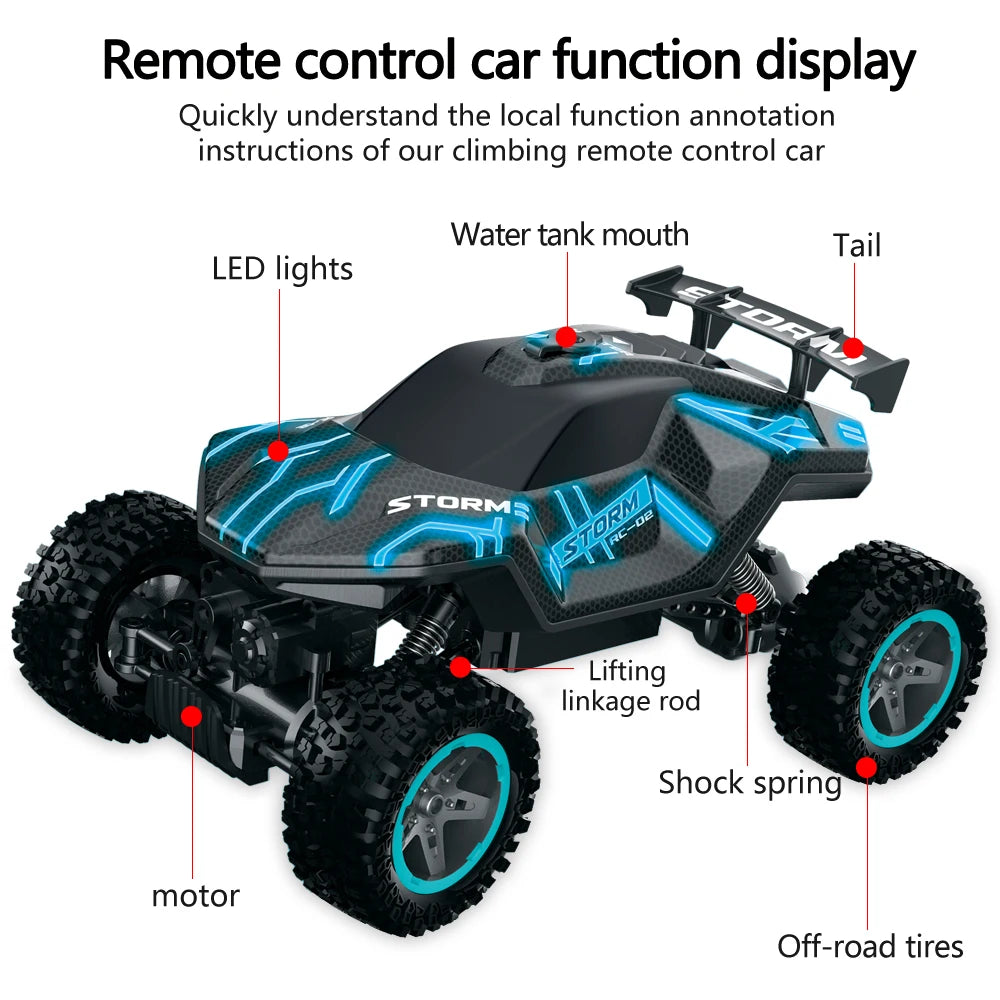 1:16 RC Car 2.4G Four Wheel Drive High-Speed Remote Control Drift Racing Car With LED Lights 4WD RC Car Model Toys for Boys Kid