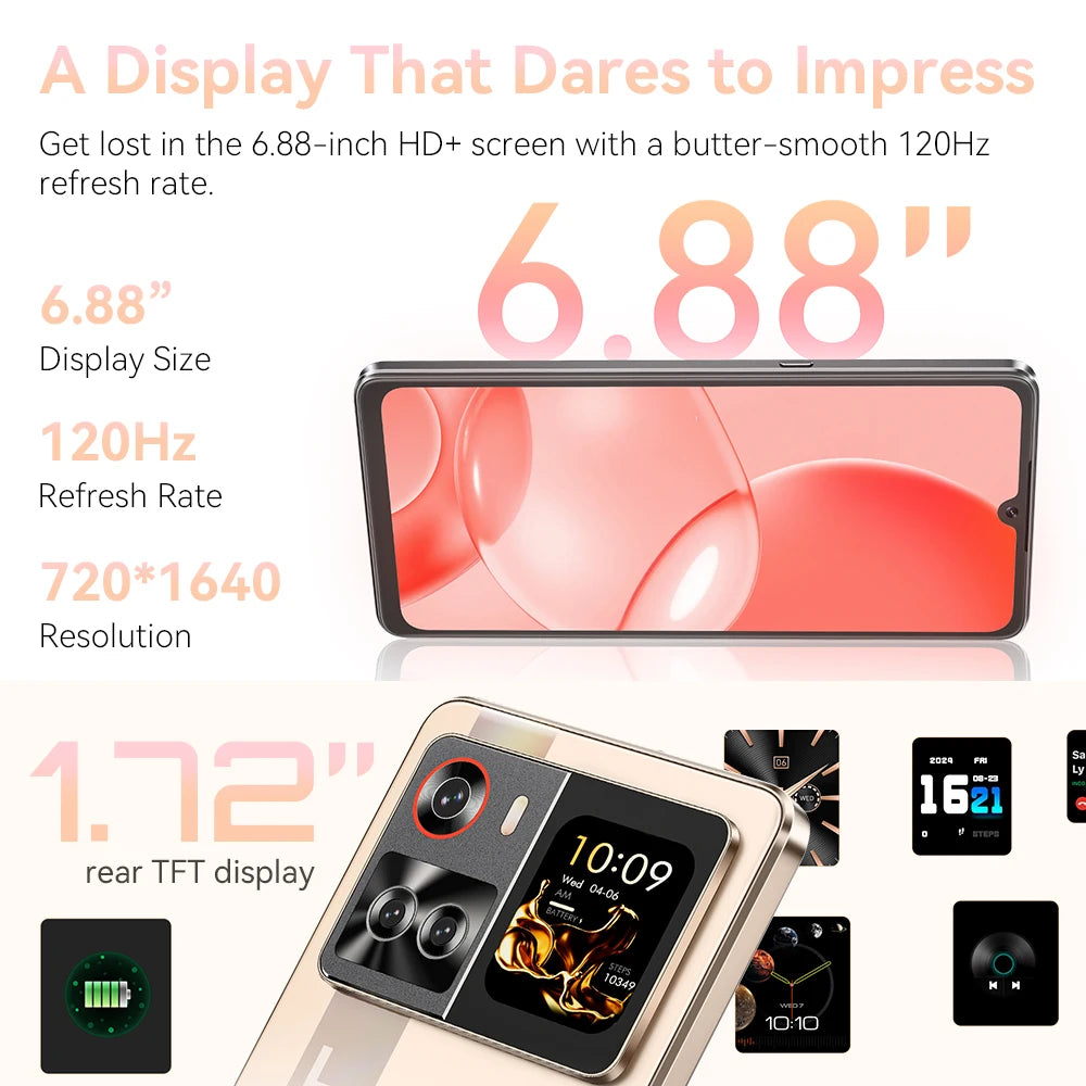 6.88-Inch Android Smartphone 5G Cubot X100, Dimensity 7025, 6nm, 2.5GHz, 16GB(8+8), 256GB, 64MP Camera, 5100mAh Battery, NFC