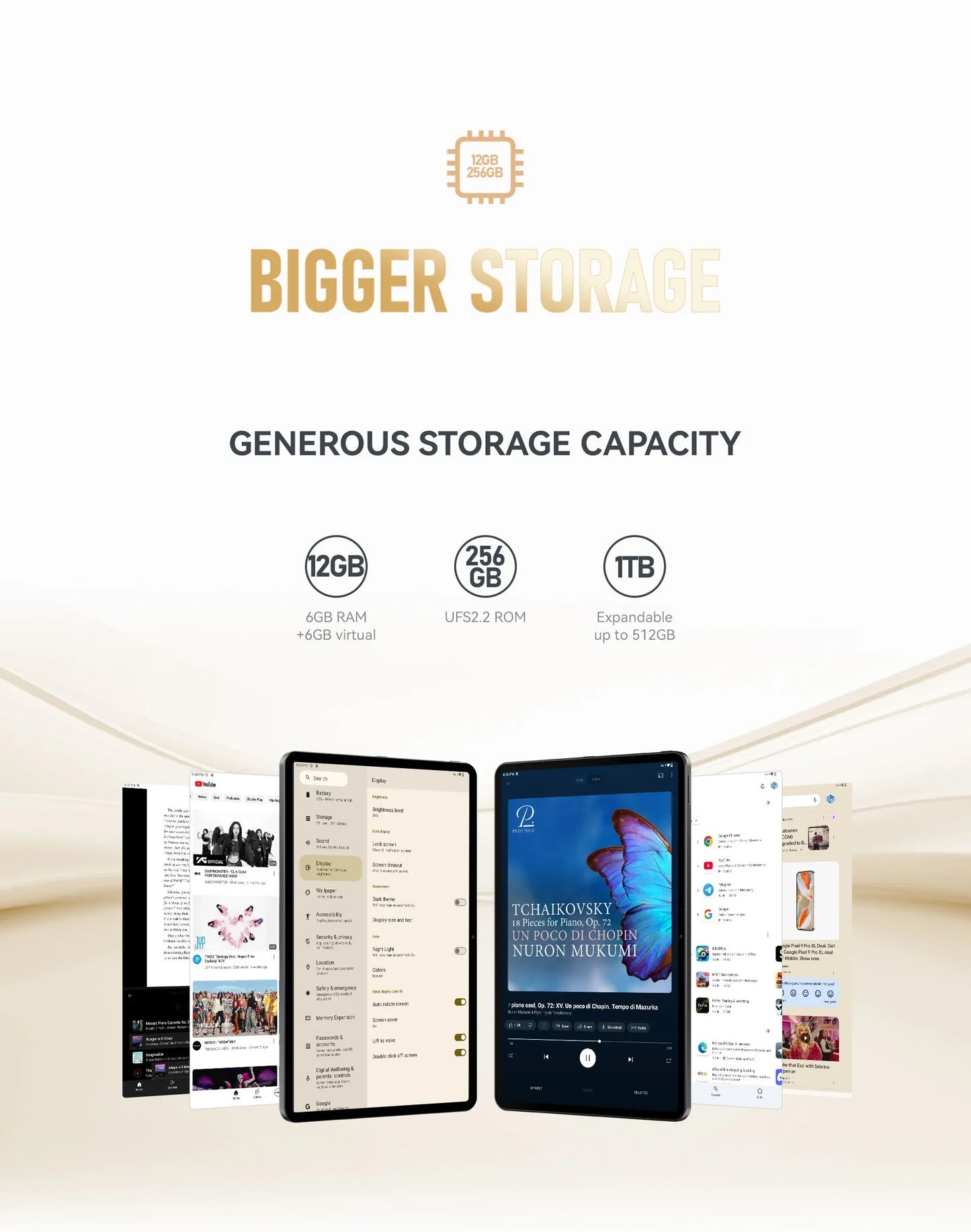 ALLDOCUBE iPlay 70 Pro Tablets 10.95 inch 2.5K 60Hz Display Helio G99 Octa 6GB+10GB RAM 256GB ROM Tablet PC 4G LET WiFi 7000mAh