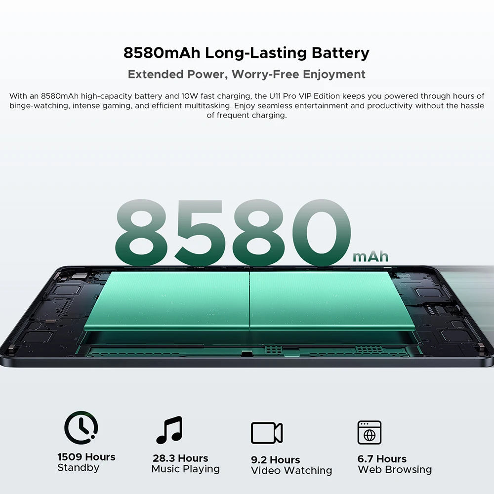 Global Version DOOGEE U11 Pro Android 15 Tablet PC 11 inch Ultra-clear 90Hz Display 30GB(6 + 24) 256GB 8580mAh Battery Tablet