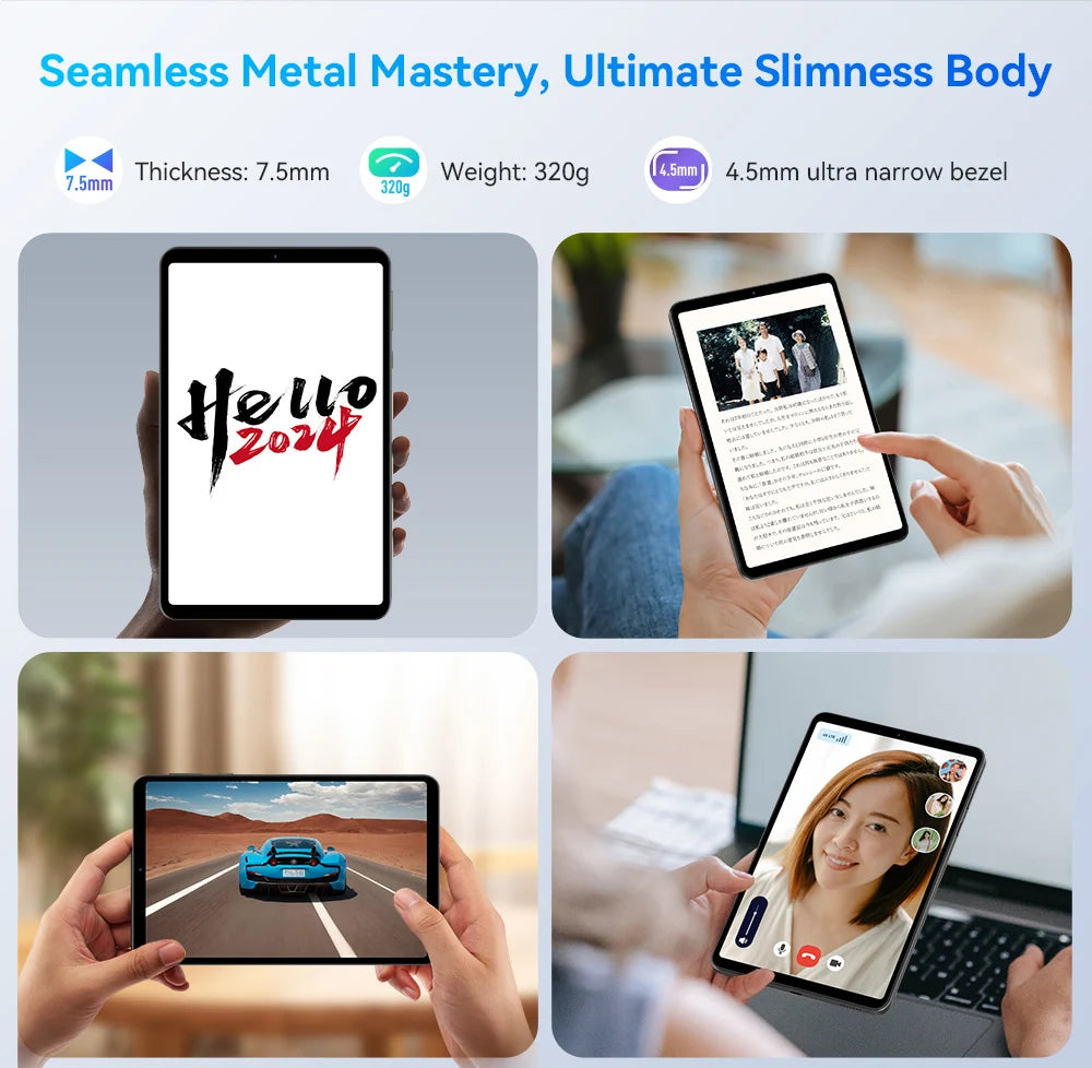 HEADWOLF FPad5/Pro Android 14 tablet 8.4 inch Max 16GB Ram 128GB/256GB ROM UFS2.1 Octa-core G99 Tablet PC Support WideVine L1