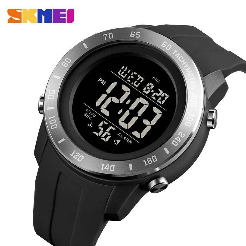 SKMEI 1524 2 Time LED Digital Wristwatches Mens Waterproof Chrono Count Down Male Hour montre homme Big Dial Sport Men Watch